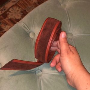Leather and suede sash belt